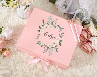 Personalized Empty Magnetic Proposal Gift Box,Bridal Party Gift Box,Custom Wedding Gift Box,Ribbon Gift Box,Bridesmaid Proposal Box for Her