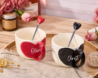 Valentines Mug for Couples,Matching Love Mugs for Him and Her,Couples Gift Mug,Couple Coffee Mugs,Valentine's Day Gift,Anniversary Gift