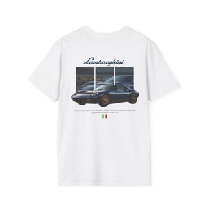 Lamborghini Miura T-Shirt - Unisex Softstyle Tee, Car Lovers Gift, Auto Racing Apparel, Birthday Present, Motorsports Fashion