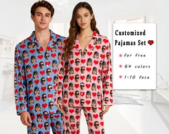 Ensemble de pyjama personnalisé, pyjama photo personnalisé, pyjama personnalisé homme femme, cadeau photo personnalisé chien/chat, cadeau de Noël pour papa maman, cadeau pour lui