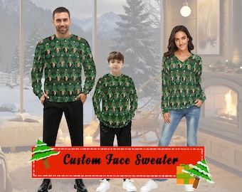 Aangepaste kersttrui met gezicht, lelijke trui feestcadeau