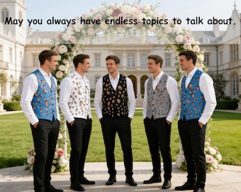 Custom Face Suit Vest, Personalized Groomsmen Suit Vest, Wedding Formal Suit Vests for Him, Groomsmen Gifts