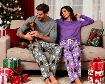 Custom Face Pajama Pants, Pet/Kid Photo Gift