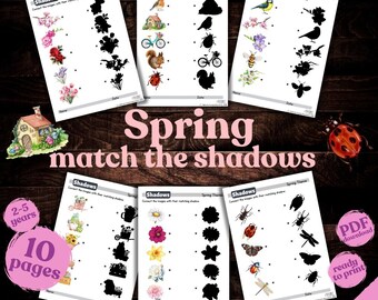 Spring Shadow Matching Game: Kids Learning Activity (digital Download ...