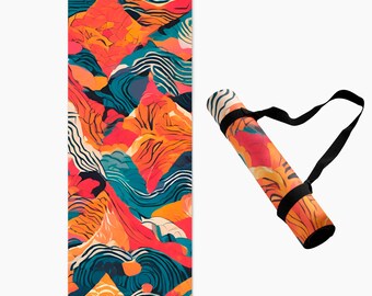 Esterillas de yoga, Esterilla de meditación, Regalos para yoguis, Esterilla de yoga de gamuza, Esterilla de caucho natural, Esterillas de yoga únicas, Esterilla de yoga vibrante, Esterilla de yoga, Esterilla de yoga con correa