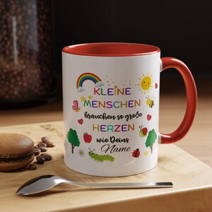 Personalized coffee mug for educators, cute accent mug, thank you, kindergarten