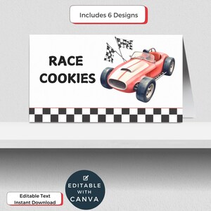 Formula 1 Party Food Signs, Editable, Fast One, Racing Car Birthday Theme, Printable Template, Motorsport F1, Food Tents