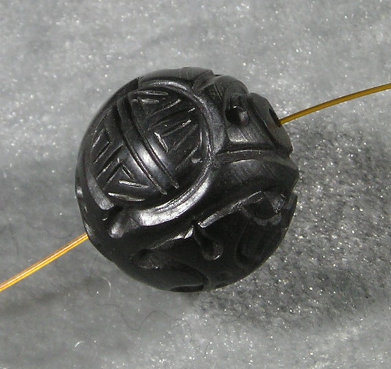 25MM BLACK JET GEMSTONE ORGANIC FLAT ROUND CIRCLE LOOSE BEADS 8/"