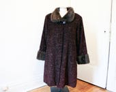 VTG 50s Faux-Persian Lamb Coat Faux Fur Coat Faux Persian Lamb Coat Persian Lamb 1950s Coat 50s Swing Coat Faux Fur Mink Coat Fur Coat M