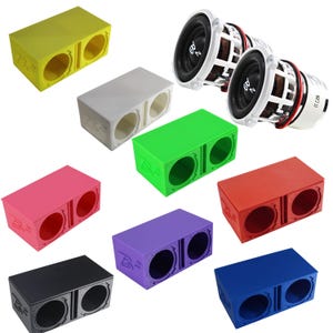 Dual Ported Subwoofer Box Enclosure w/2x B2 Audio Rampage RC2 2&quot; Mini Subwoofers