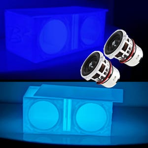 Glow in the Dark Dual Ported Enclosure w/ B2 Audio Rampage RC2 2&quot; Mini Subwoofer