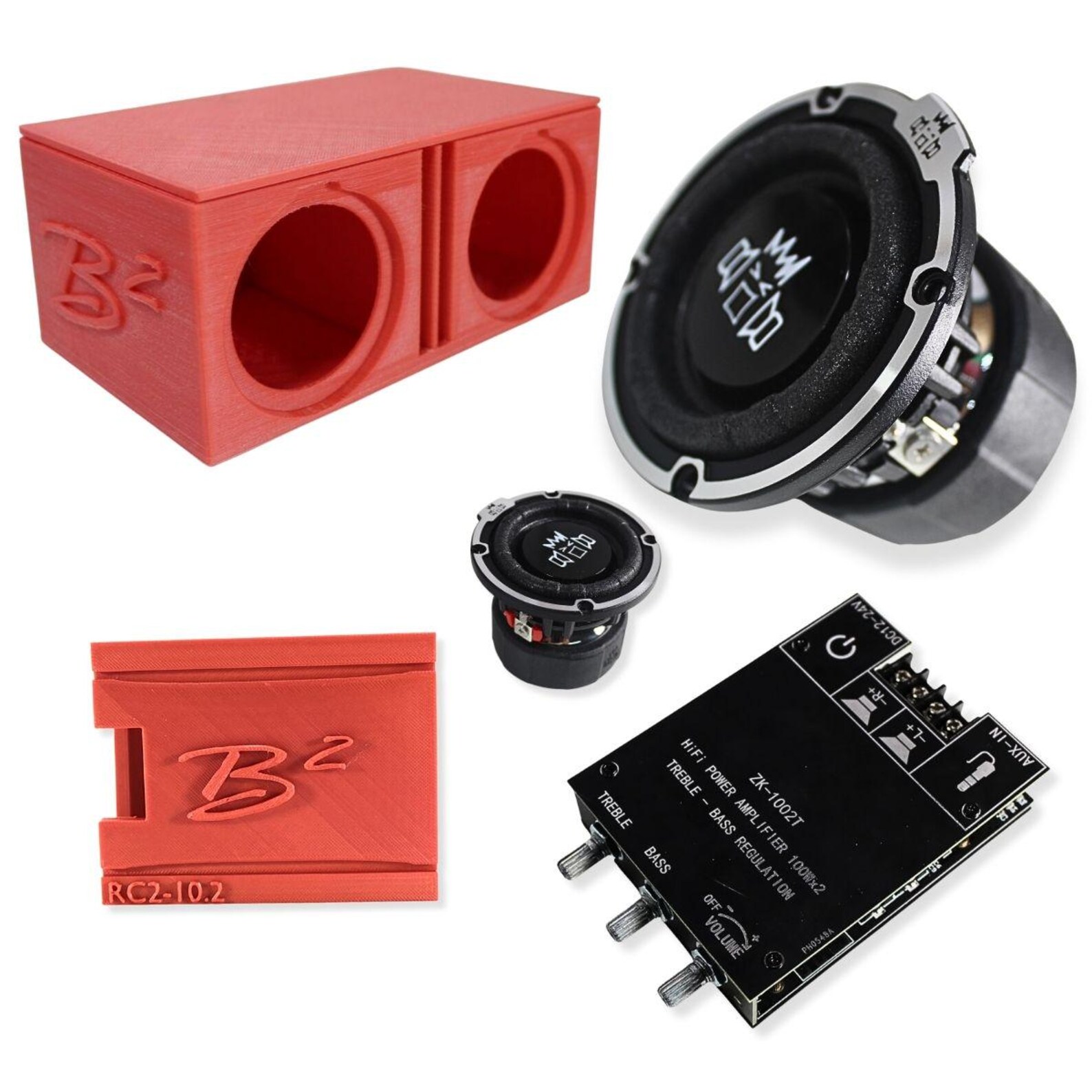 B2 Audio RIOT-2.5 Mini Woofer 3d-printed Box, Amp & Enclosure DIY ...