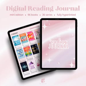 Diario de lectura digital, registro de lectura, planificador de lectura, planificador para iPad y Android, diario de lectura, Goodnotes, seguimiento de libros, reseñas de libros