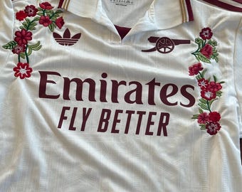 Custom Embroidered Arsenal 25/26 Third Jersey – Hand-Stitched Floral Football Kit