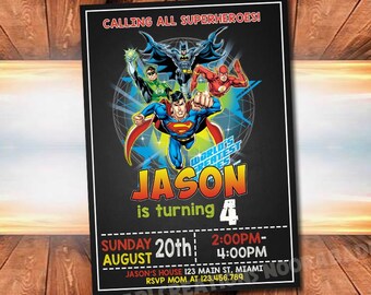 Superhero Birthday Invitation , Superhero Party Invitation , Superhero Invitation , Superhero Printable , Superhero Invitation Template