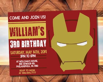 Printable Iron Man Birthday Party Invitation - Etsy