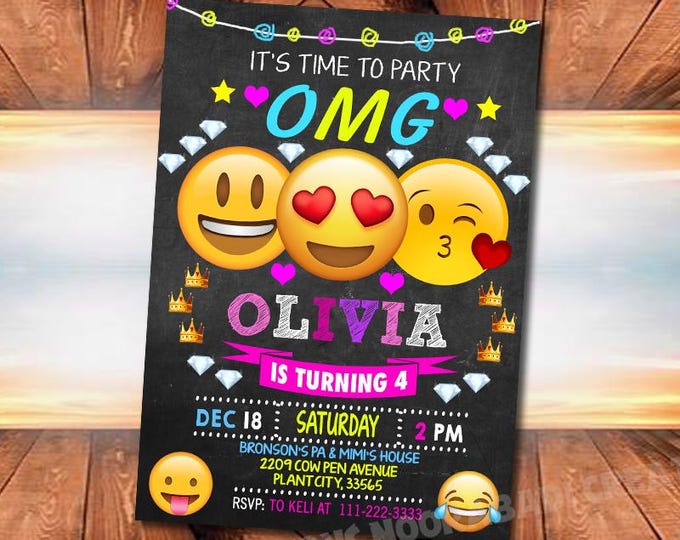 Emoji Invitation / Emoji Printable / Digital File / Emoji Doodle ...