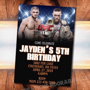 Fighter Birthday Invitation , Fighter Party Invitation , Fighter Invitation , Fighter Printable , Fighter Invitation Template