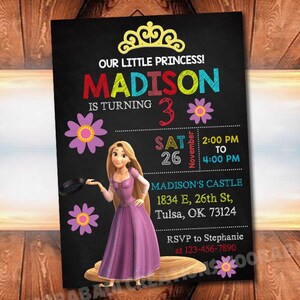 Princess Birthday Invitation , Princess Party Invitation , Princess Invitation , Princess Printable , Princess Invitation Template