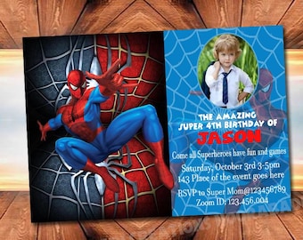 Invitación de cumpleaños de superhéroe personalizada, imprimible (archivo digital)