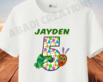 Personalized Caterpillar Birthday Shirt Iron On Transfer (Digital Download)