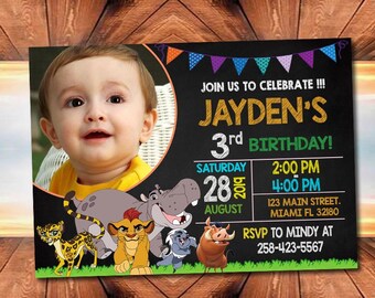 Lion Birthday Invitation, Custom Printable (Digital File)