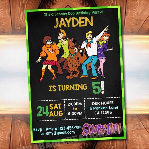 Mystery Cartoon Birthday Invitation, Mystery Party, Printable Template