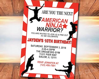 Warrior Birthday Invitation, Personalized Party (Printable JPG)