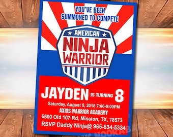 Ninja Warrior Birthday Invitation (Printable)
