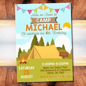 Glamping Birthday Invitation , Glamping Party Invitation , Glamping Invitation , Glamping Printable , Glamping Invitation Template