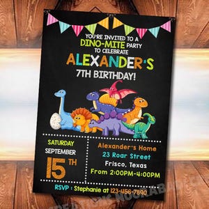 Dinosaur Birthday Invitation , Dinosaur Party Invitation , Dinosaur Invitation , Dinosaur Printable , Dinosaur Invitation Template