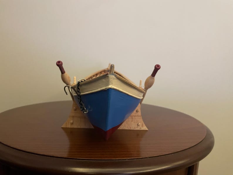 Handcrafted Wooden Fishing Boat Model: Nautical Decor (17.7 Inches) - Etsy