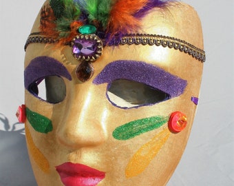 Egyptian Mask - Mardi Gras Mask Full Mask Gold mask