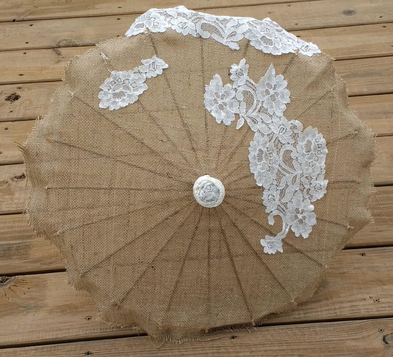 Burlap flowergirls parasol