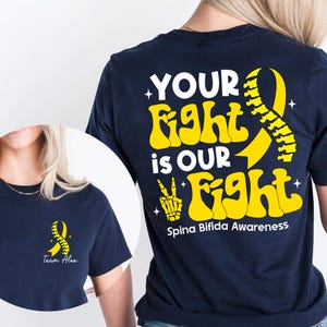 Your Fight Is My Fight, Spina Bifida Awareness Shirt, Yellow Ribbon Shirt, Spina Bifida Warrior Shirt, Family Support Shirt