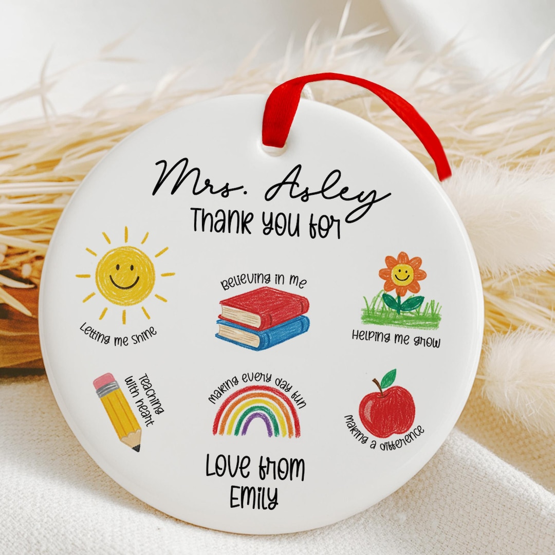 Personalized Teacher Ornament, Thank You Gift, Appreciation Ornament