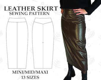 Leather Skirt | PDF Sewing Pattern | Instant Download