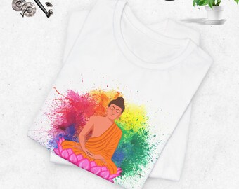 Buddha Graphic T-Shirt | Peaceful Buddhist Design Tee I Tibetan Buddism I tibetan Tshirt