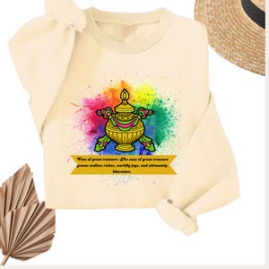 Auspicious Vessel Sign Sweatshirt | Buddhist Symbol of Prosperity Sweatshirt