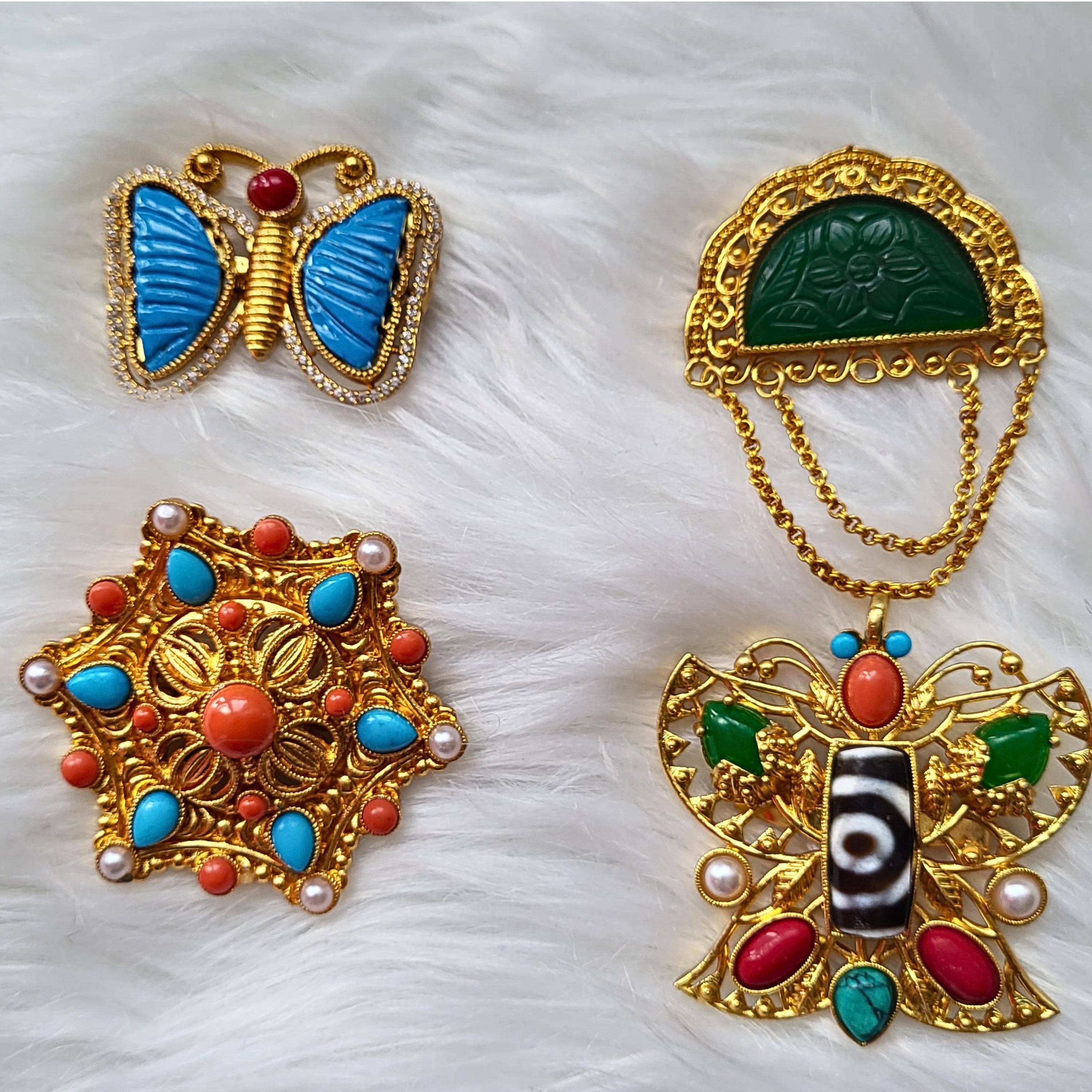 Traditional  Brooches for Women Unisex Tibetan Style Star Rhinestone Party Banquet Party Backpack Gifts Jewellery Accessories
