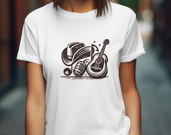 Western Guitar Graphic Tee: Country Music Unisex Softstyle Shirt