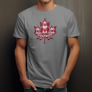 Camiseta a cuadros con la hoja de arce de Canadá: camiseta con el orgullo canadiense