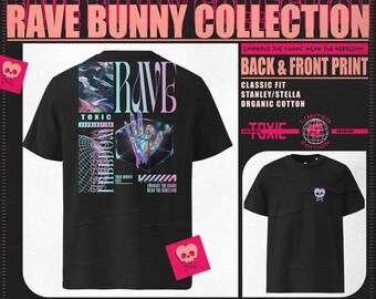 Rave Festival T-shirt | Back & Front Print | Cotton | Holographic | Music Festival | Graphic Tee | Concert Outfit | Streetwear | DJ | Party