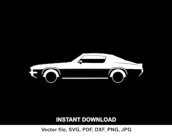 1970 Camaro SS SVG Silhouette Muscle Car Line Art (Digital Download)
