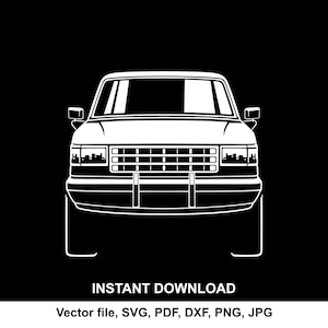 F150 1987 Car Silhouette: SVG PNG Clipart (Digital Download