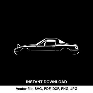 miata auto silhouet vector bestand SVG voor de cricut, cameo, snijden en afdrukken (digitale download)