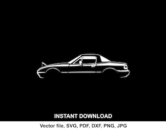 miata Car Silhouette Vector file SVG for cricut, cameo, cutting, print (Digital Download)