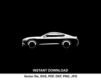 mustang 2015 Auto Silhouette Vektor SVG, Clipart Vektor zum Schneiden (digitaler Download)