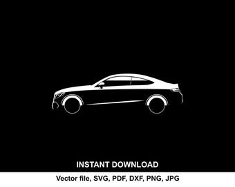AMG C43 2016 Car SVG Silhouette Clipart Vector for cutting, cricut, cameo (Digital Download)