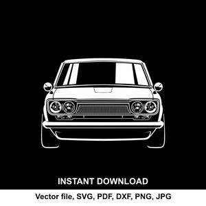 Datsun 510 Car Silhouette: SVG PNG Clipart (Digital Download)